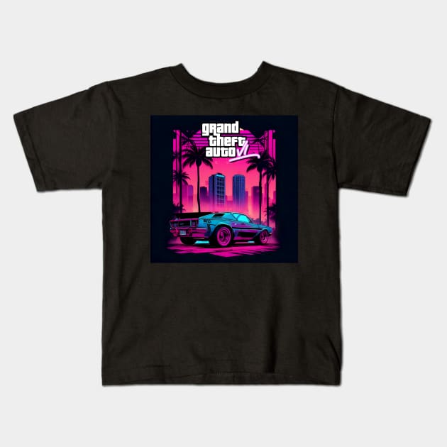 GTA VI - Car_003 Kids T-Shirt by Buff Geeks Art